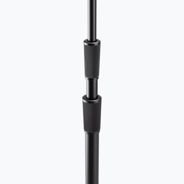 Production-Grade Three-Section Mic Stand with 12" Round Base