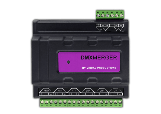 Visual Productions DIN rail mounted DMX merger