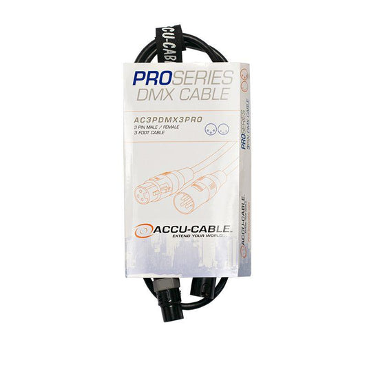 Accu-Cable 3ft Pro Series 3-Pin DMX Cable – AC3PDMX3PRO