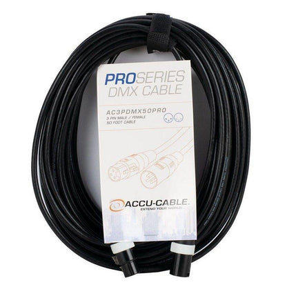 Accu-Cable 50ft Pro Series 3-Pin DMX Cable - AC3PDMX50PRO