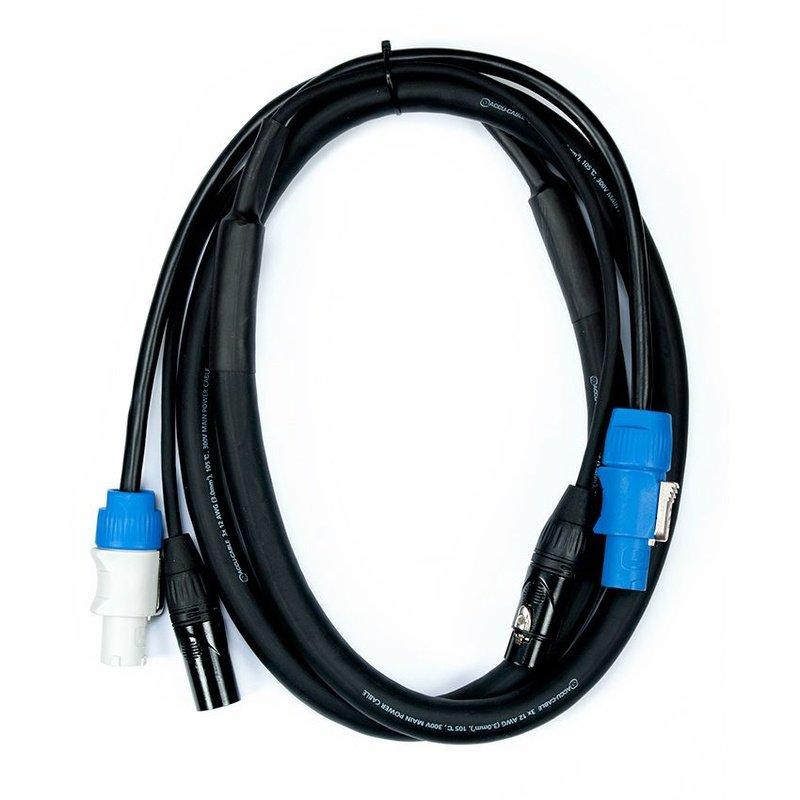 Accu-Cable 6ft 3-Pin DMX + Locking Power Cable - AC3PPCON6