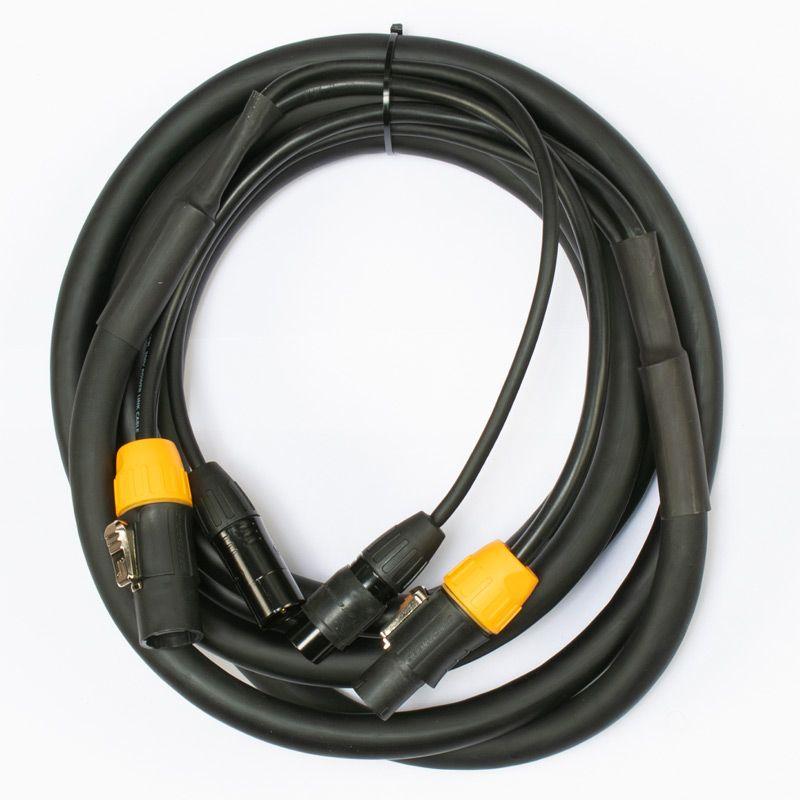 Accu-Cable 12ft IP65 3-Pin DMX + Locking Power Cable - AC3PTRUE12