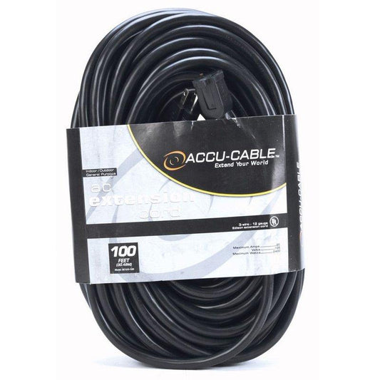 Accu-Cable 50ft AC Power Cable (12 AWG, Black) - EC-123-50